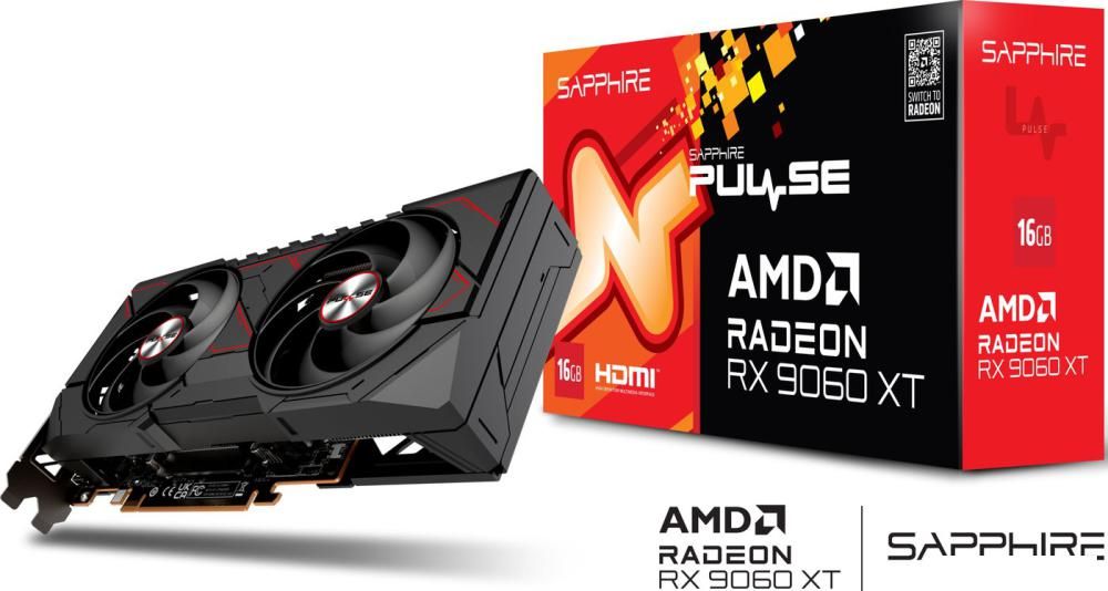 Видеокарта Sapphire Pulse Radeon RX 9060 XT 16GB 11350-03-20G
