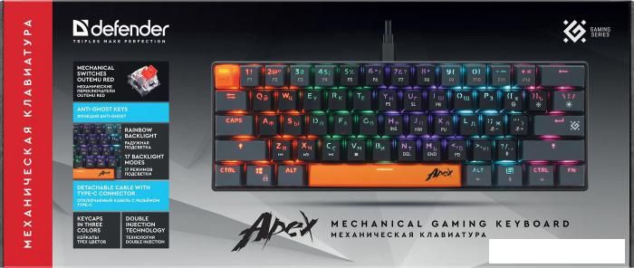 Клавиатура Defender Apex GK-002 (черный/серый)