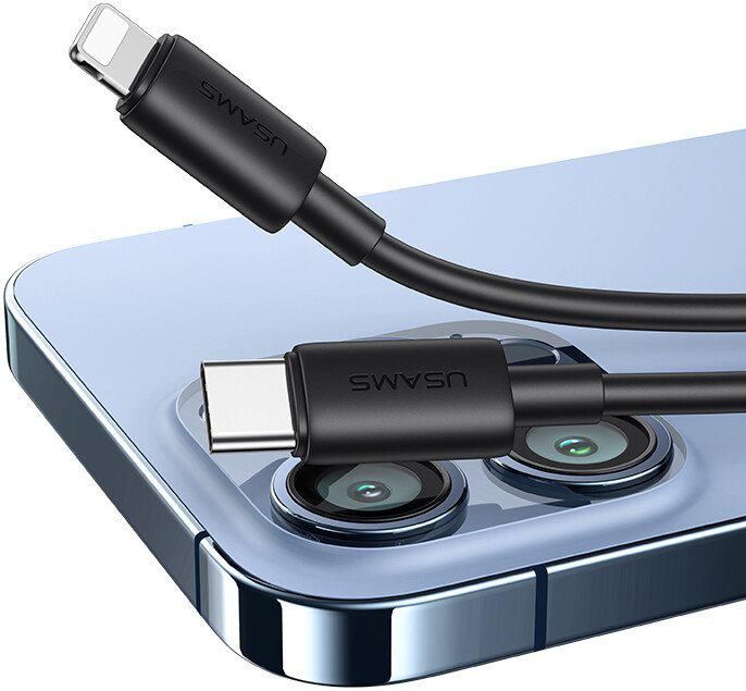 Кабель Usams SJ712 USB Type-C - Lightning (1 м, черный)