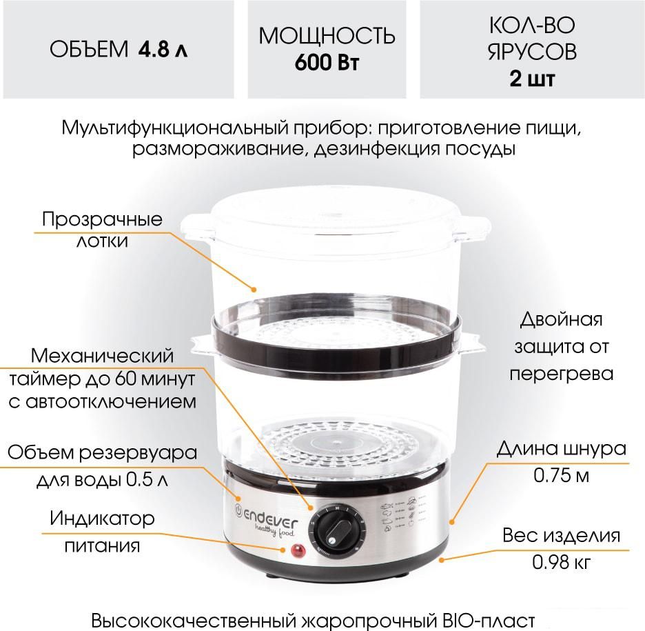Пароварка Endever Vita 165