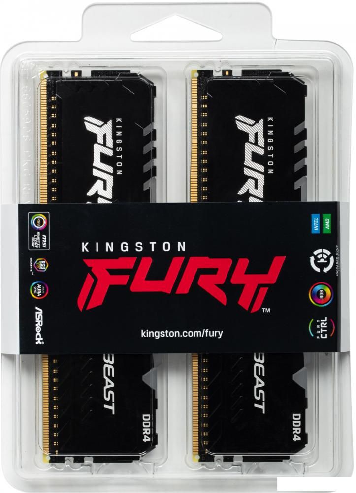Оперативная память Kingston FURY Beast RGB 2x16ГБ DDR4 3200МГц KF432C16BB12AK2/32
