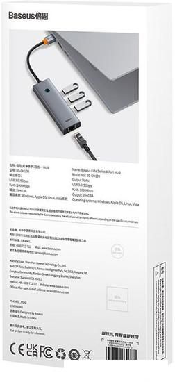 USB-хаб Baseus Flite Series 4-Port USB-A Hub B0005280A813-01