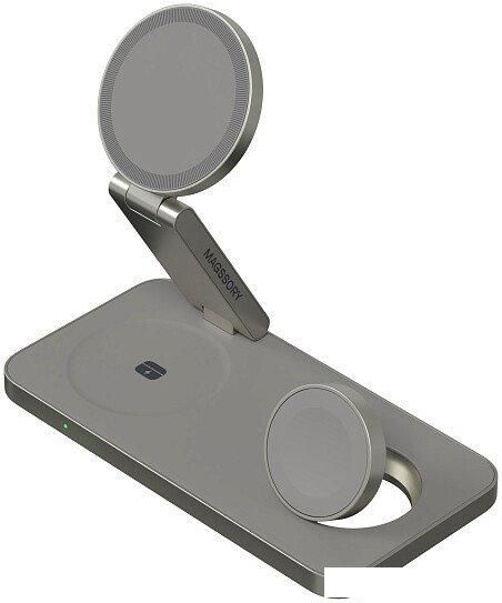 Беспроводное зарядное Magssory Yoga 3 в 1 Charging Station для Apple Qi2 WCH016t (титан)