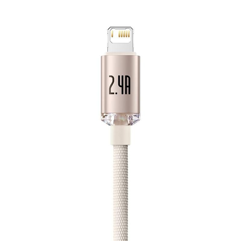 Кабель Baseus Crystal Shine USB Type-A - Lightning (2 м, розовый)