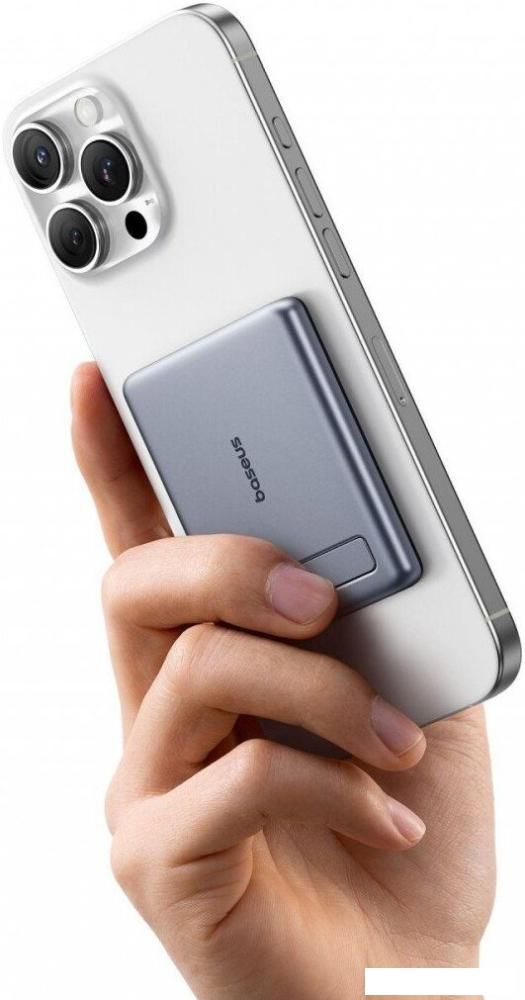 Внешний аккумулятор Baseus PicoGo AM31 Mini Magnetic Power Bank with Stand 20W 5000mAh (серый)