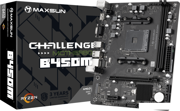 Материнская плата Maxsun Challenger B450M