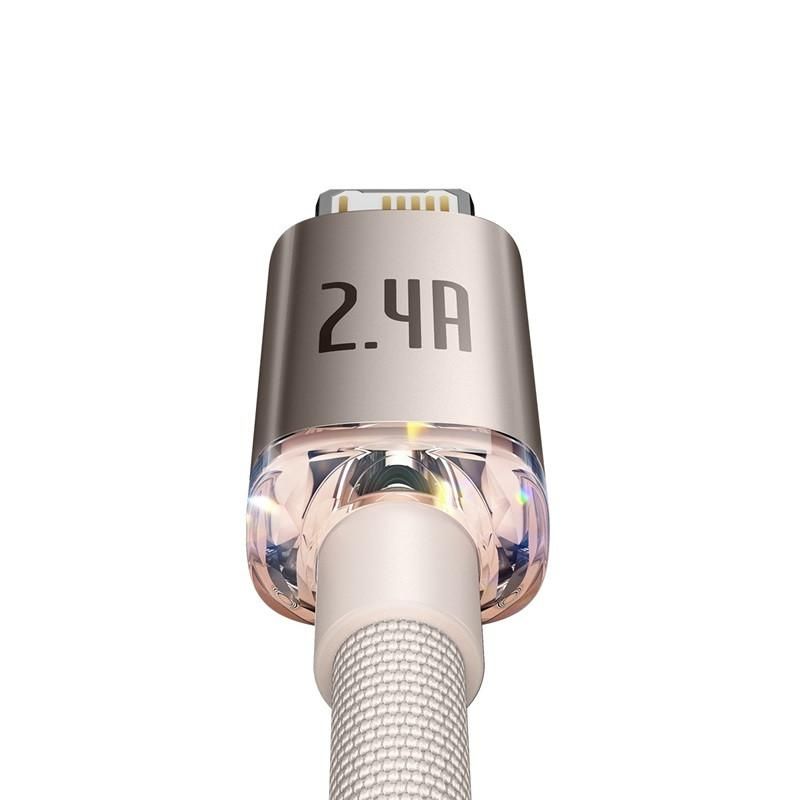 Кабель Baseus Crystal Shine USB Type-A - Lightning (2 м, розовый)