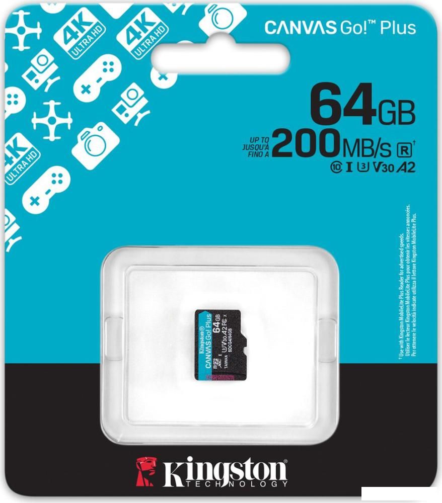 Карта памяти Kingston Canvas Go! Plus microSDXC 64GB SDCG4/64GB
