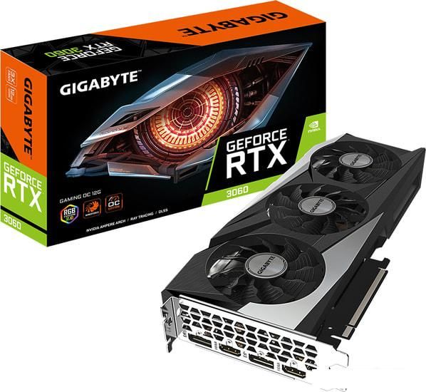 Видеокарты Gigabyte GeForce RTX 3060 Gaming OC 12GB GDDR6 (rev. 2.0)