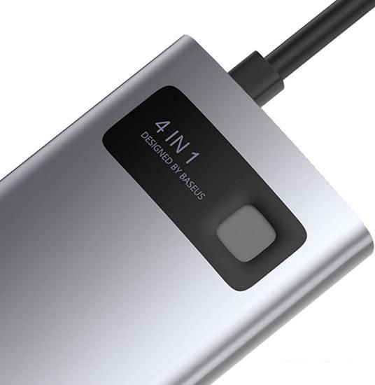 Док-станция Baseus Metal Gleam Series 4 in 1 Multifunctional Type-C CAHUB-CY0G