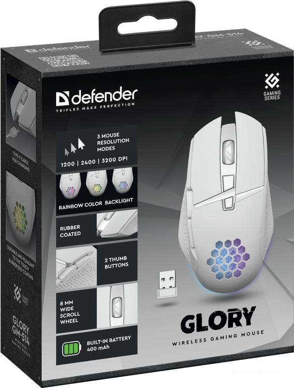 Игровая мышь Defender Glory GM-514 (белый)