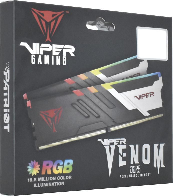 Оперативная память Patriot Viper Venom RGB 2x32ГБ DDR5 5600МГц PVVR564G560C40K
