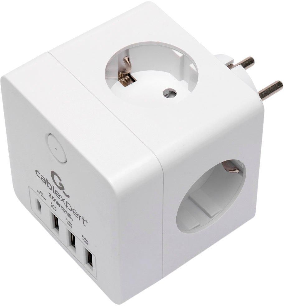 Сетевой фильтр Cablexpert CUBE-4-CU3-W