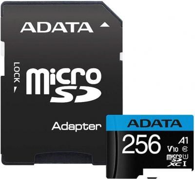 Карта памяти ADATA Premier AUSDX256GUICL10A1-RA1 microSDXC 256GB (с адаптером)