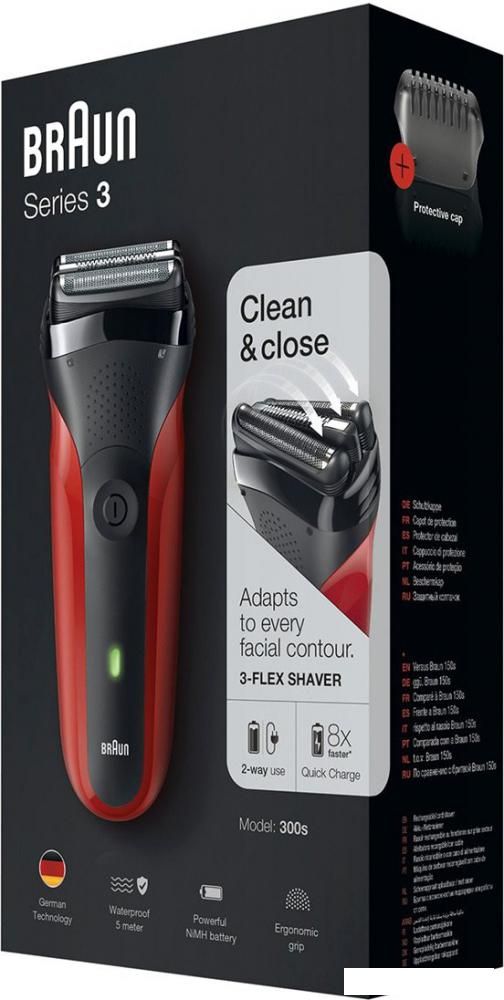 Электробритва Braun Series 3 300s (красный)