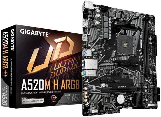 Материнская плата Gigabyte A520M H ARGB (rev. 1.0)