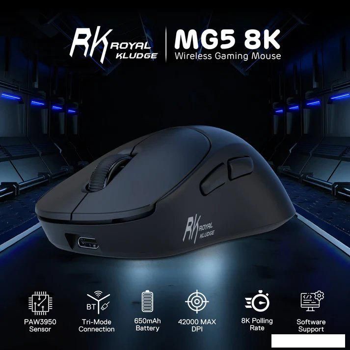 Игровая мышь Royal Kludge MG5 (черный)