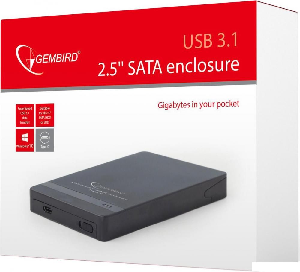 Бокс для накопителей 2.5" Gembird EE2-U31S-2