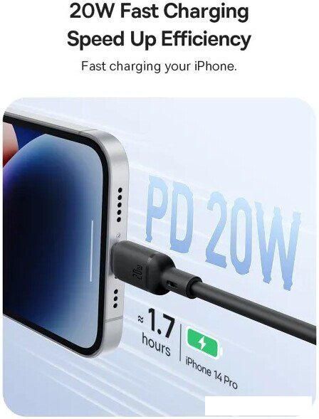 Кабель Baseus Silky Series Fast Charging Cable USB Type-C - Lightning (1 м, черный)