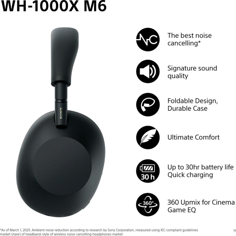 Наушники Sony WH-1000XM6 (черный)