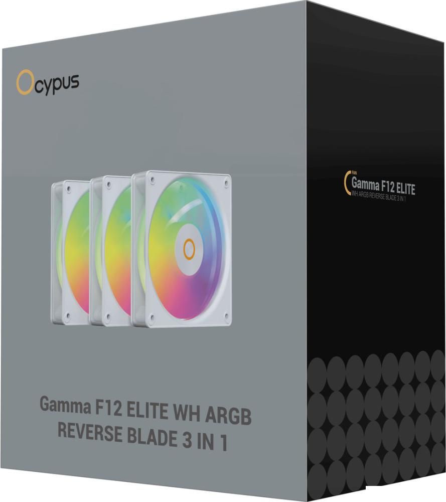 Комплект вентиляторов для корпуса Ocypus Gamma F12 Elite WH ARGB Reverse Blade 3IN1
