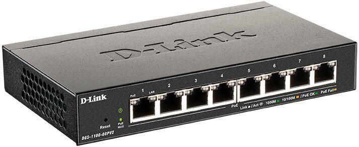 Управляемый коммутатор 2-го уровня D-Link DGS-1100-08PV2/A4A