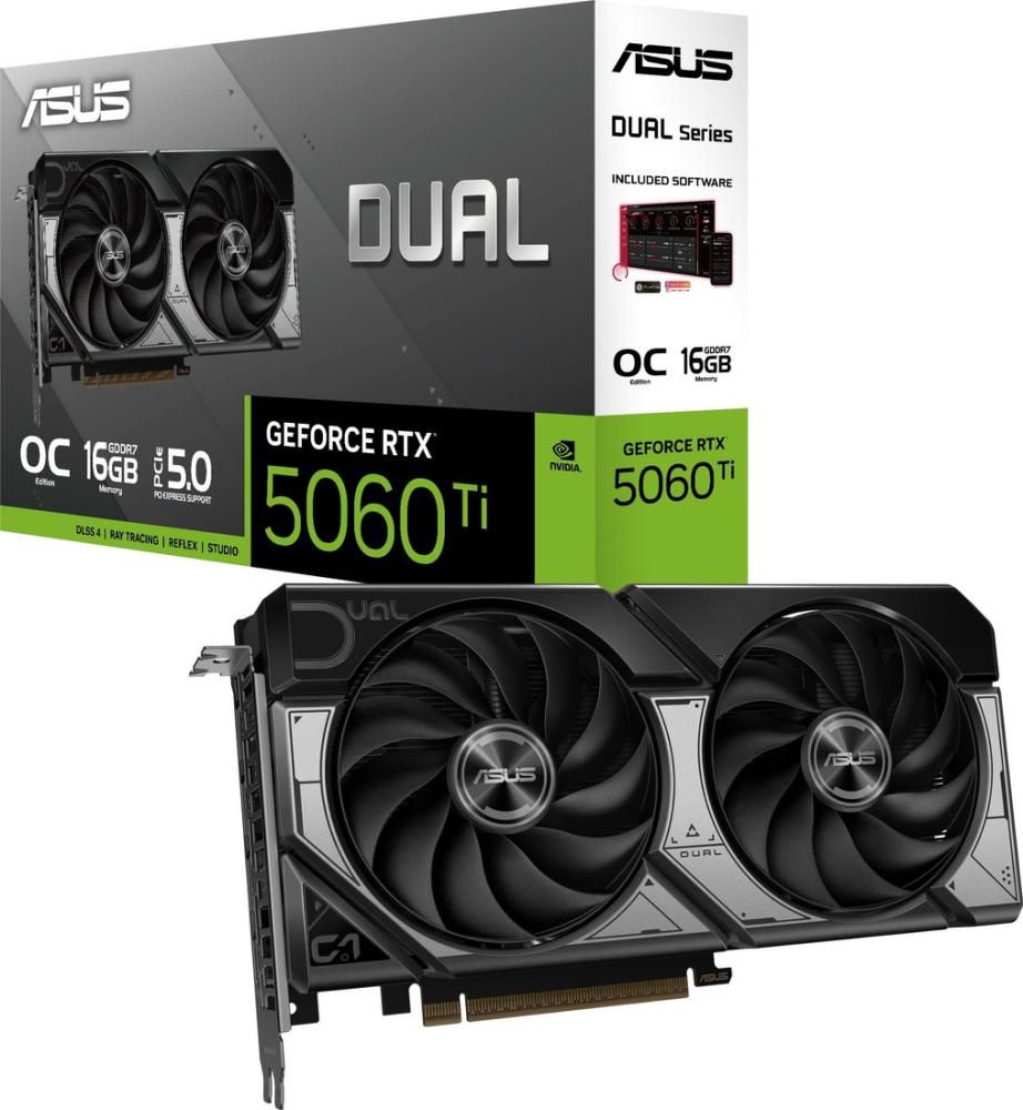 Видеокарта ASUS Dual GeForce RTX 5060 Ti 16GB GDDR7 OC Edition DUAL-RTX5060TI-O16G