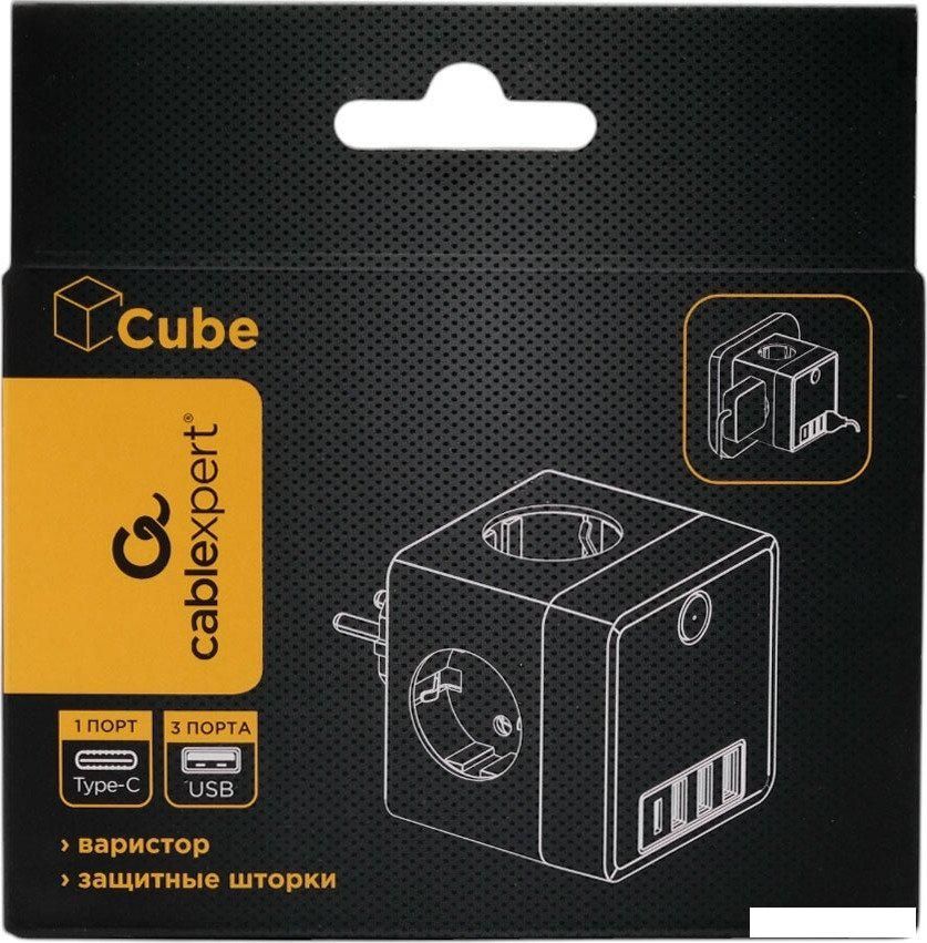 Сетевой фильтр Cablexpert CUBE-4-CU3-W