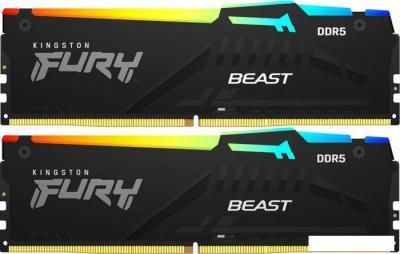 Оперативная память Kingston FURY Beast RGB 2x32ГБ DDR5 5600 МГц KF556C40BBAK2-64