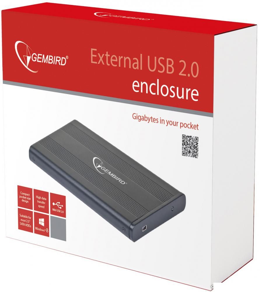 Бокс для накопителей 2.5" Gembird EE2-U2S-5