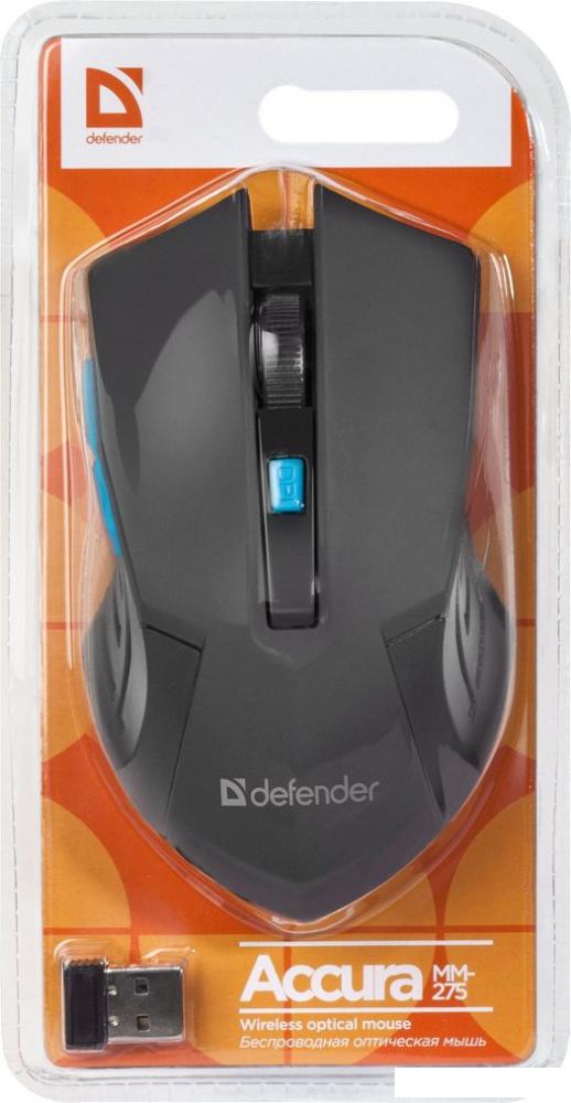 Мышь Defender Accura MM-275 (черный/синий)
