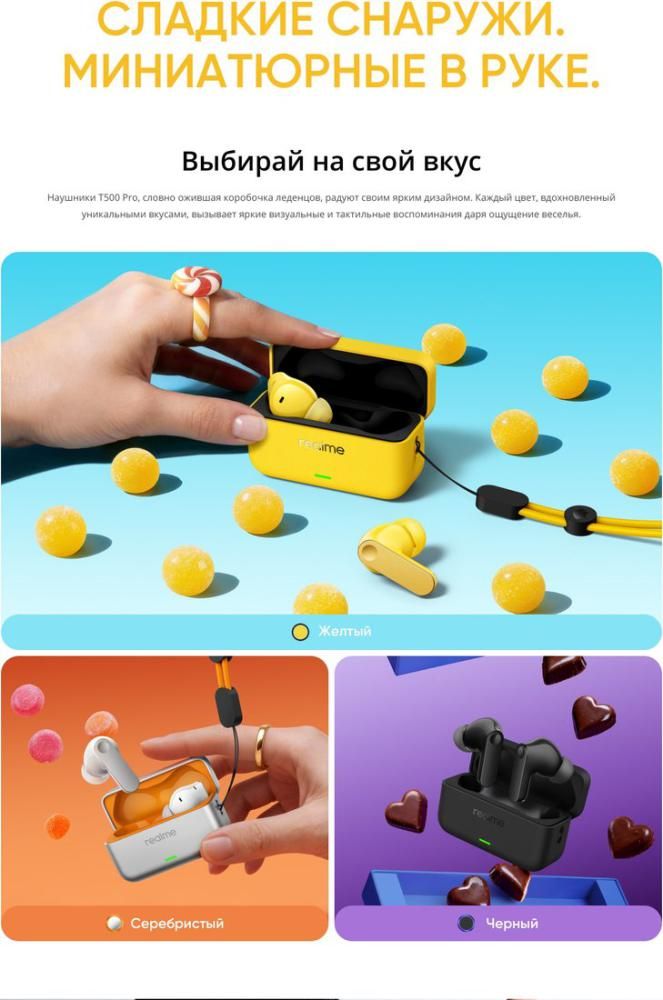Наушники Realme Buds T500 Pro (черный)