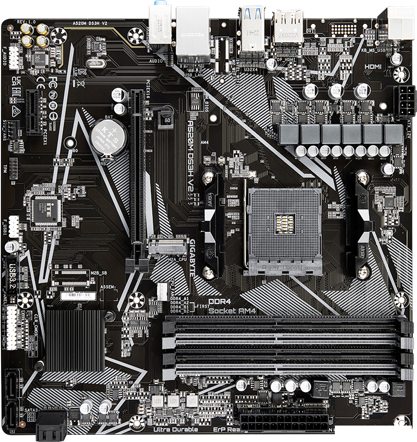 Материнская плата Gigabyte A520M DS3H V2 (rev. 1.0)