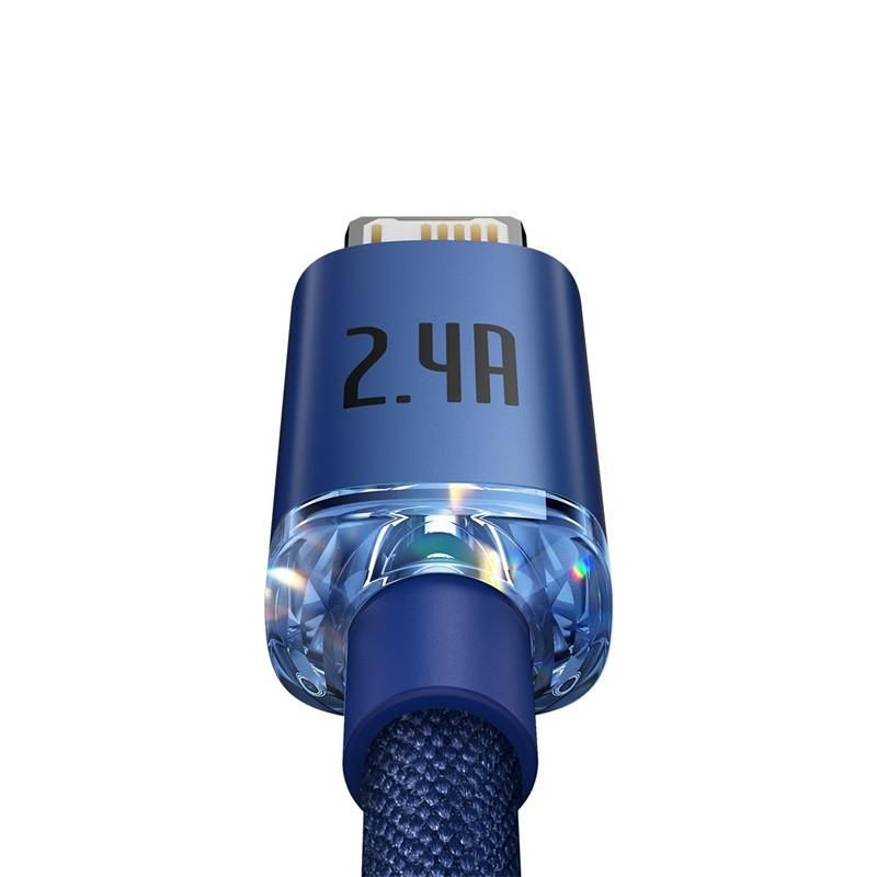 Кабель Baseus Crystal Shine USB Type-A - Lightning (1.2 м, синий)