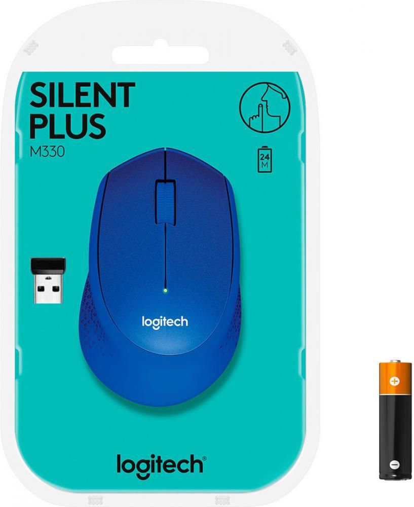 Мышь Logitech M330 Silent Plus (синий)